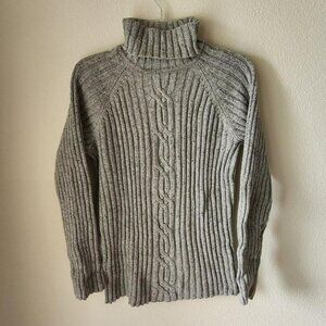 Vintage Y2K Grey Turtleneck Sweater Women Size L